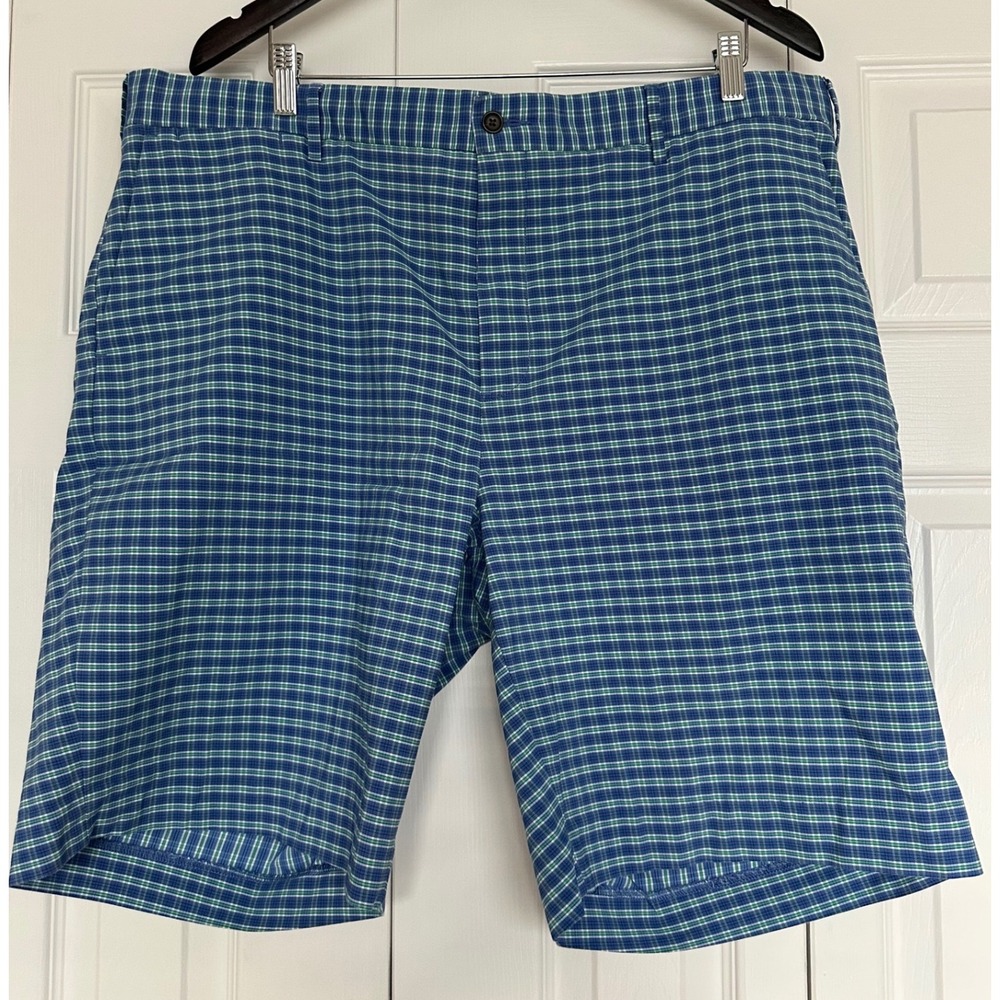 Polo Ralph Lauren Mens Blue Green Plaid Stretch Classic Fit Shorts Size 40 41